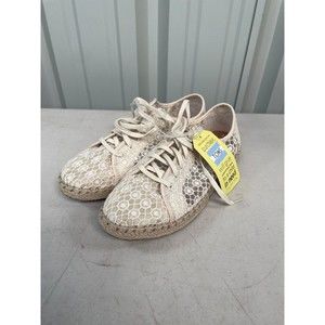 Toms Lena Natural Mosaic Mesh Slip On Shoes Womens Size 9 NEW NWT Lace Up